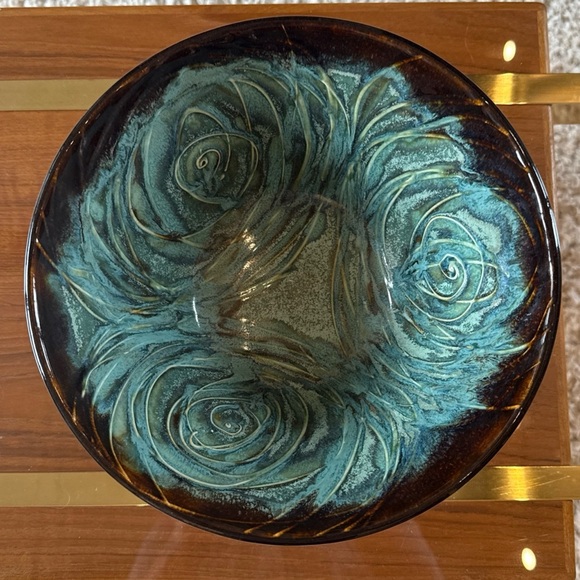 Louis Brud Handcrafted Pottery Bowl Art Pottery Vintage Blue - Picture 2 of 13